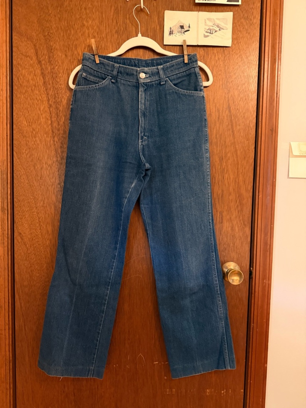 bill blass metal tag vintage 1970s Women's Boot Cut Jeans vintage dusty Blue